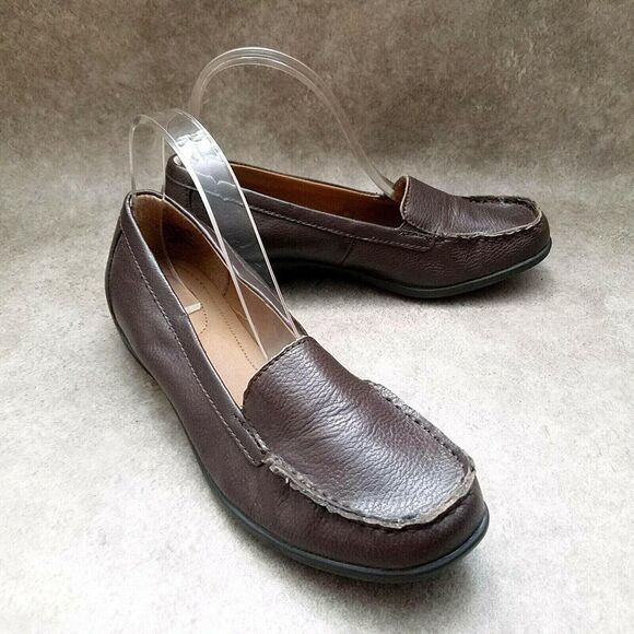 Thom McAn Womens Daylin Size 9.5 Brown Leather Slip On Loafers - Picture 5 of 10